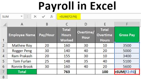 Salary Template Excel