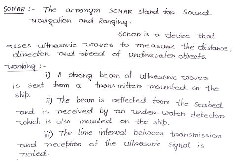 What is sonar ? Explain the working of sonar.