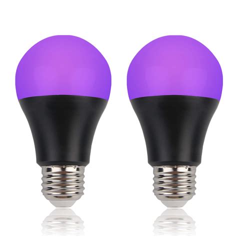 Buy GREENIC UV Led Black Light Bulb 2 Pack, 8W (60W Equivalent) A19 E26 ...