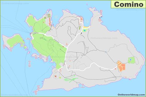 Detailed Map of Comino