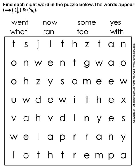 Find and Circle the Sight Words | Turtle Diary Worksheet