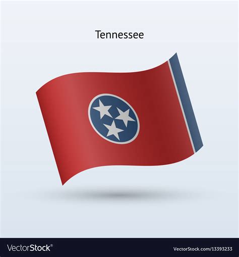 State of tennessee flag waving form Royalty Free Vector