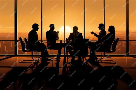 Premium AI Image | Business meeting Silhouette city background