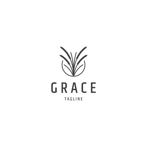 Premium Vector | Grace line logo design template