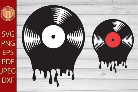 Melting Vinyl Disc - Record - eps, jpg, svg, pdf, png files