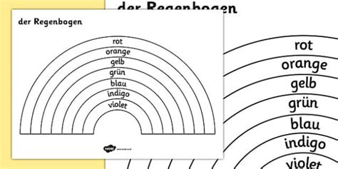 The Rainbow Colours Colouring Sheet German (Teacher-Made)