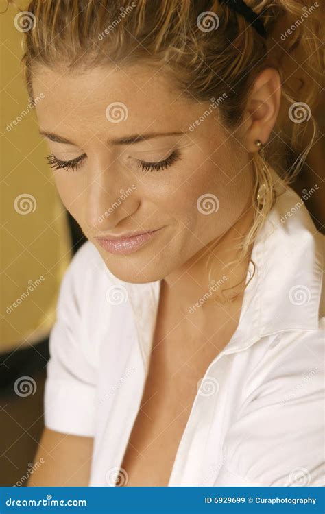 Woman with a smirk stock image. Image of amused, adult - 6929699