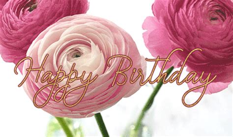 Happy Birthday Flowers Balloon Wishes GIF | GIFDB.com