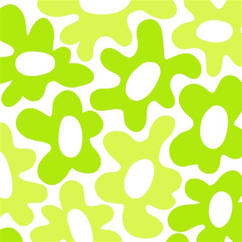 Lime Green 60s Groovy Floral Art Pattern 10571982 Vector Art at Vecteezy