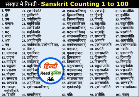 Sanskrit Numbers