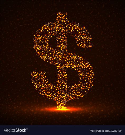 Abstract dollar sign glowing particles neon Vector Image