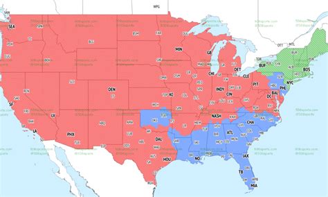 TV broadcast maps for Week 18 of NFL action