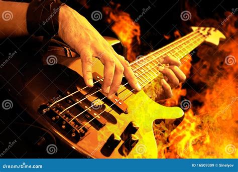 Guitar Playing In Fire Royalty Free Stock Images - Image: 16509309