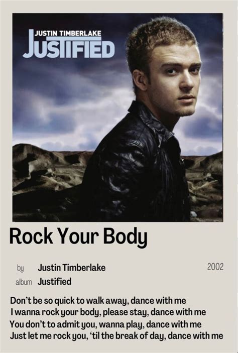 rock your body poster | Justin timberlake albums, Justin timberlake, Body