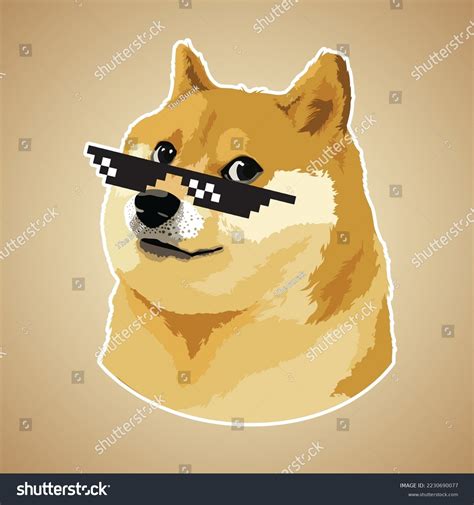 Doge Meme Dog Thug Life Glasses Stock Vector (Royalty Free) 2230690077 ...