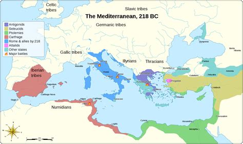 The Mediterranean, 218 BC | Punic wars, Roman history, Ancient maps