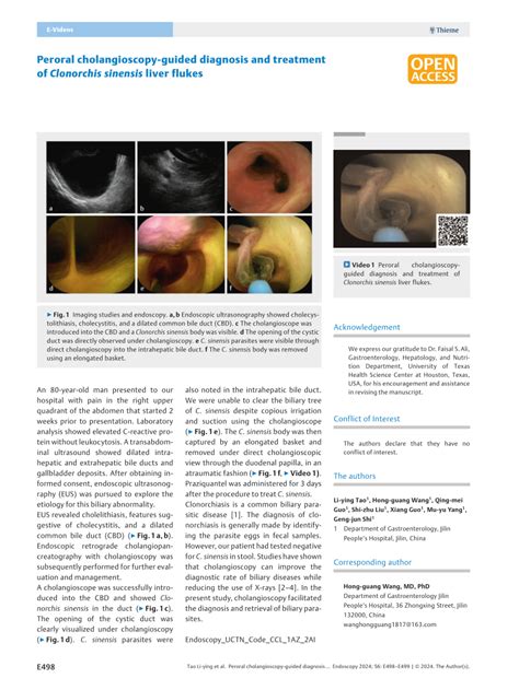 (PDF) Peroral cholangioscopy-guided diagnosis and treatment of ...