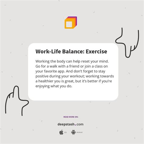 Work-Life Balance: Exercise - Deepstash