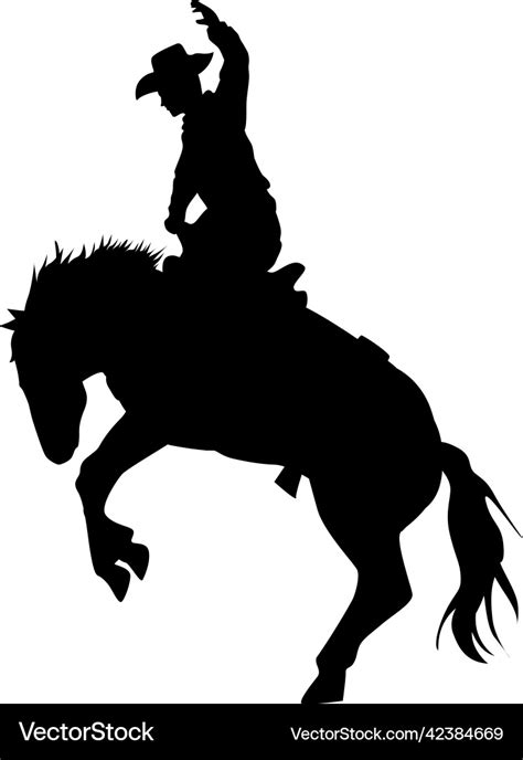 Cowboy riding horse silhouette Royalty Free Vector Image