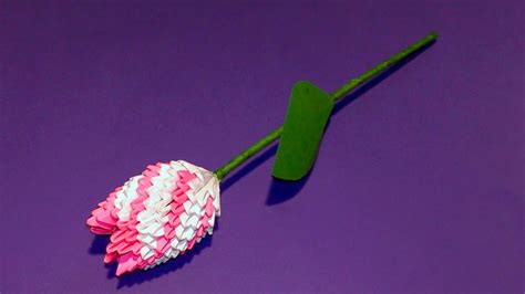 3D origami flower tulip tutorial (Gifts for Mother's Day) - YouTube