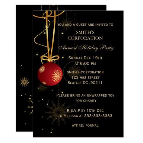 Elegant Corporate Holiday Party Invitations | Zazzle.com