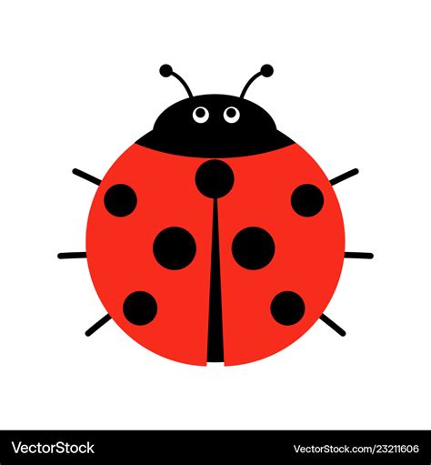 Cute ladybug in flat style cartoon Royalty Free Vector Image