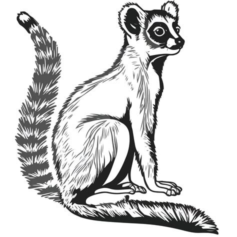 Sticker Lemur white outline. flat vector illustration 21982316 Vector ...