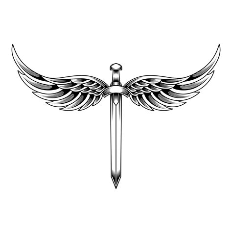 sword with wings 36405259 Vector Art at Vecteezy