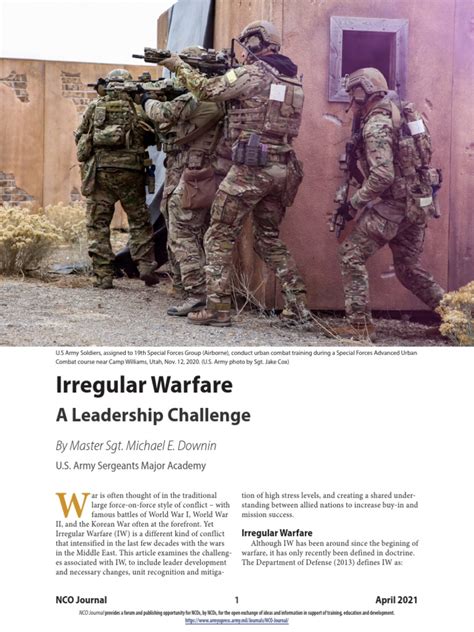 Irregular Warfare | PDF | Non Commissioned Officer | Leadership