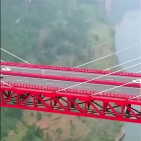 Duge Beipanjiang Bridge in S.W. China. Some 565 meters (1,854 feet ...