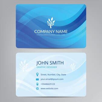 Premium Vector | Blue business card