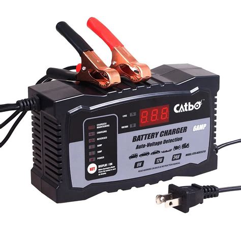 CATBO 6V/12V/24V Automatic Smart Battery Charger, Maintainer for Lead ...