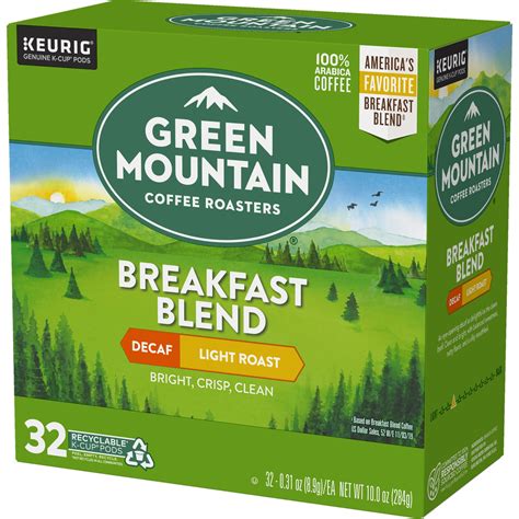 Green Mountain Coffee Roasters Breakfast Blend Decaf Light Roast K-Cup ...