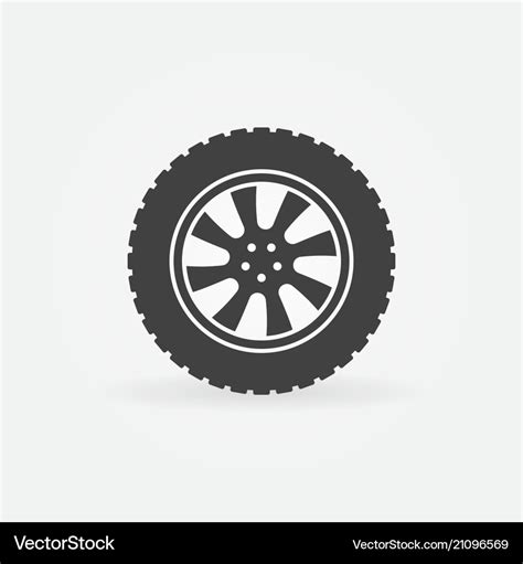 Car wheel with tire icon or logo Royalty Free Vector Image