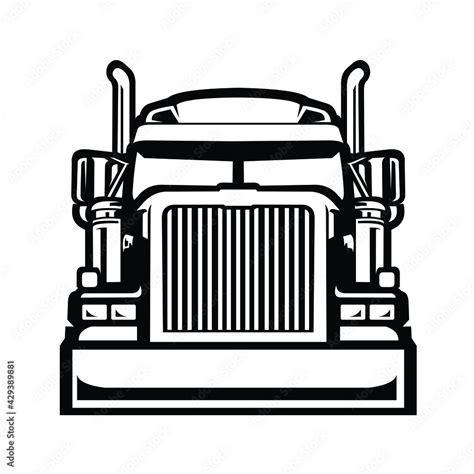 Semi truck vector front view isolated. 18 wheeler vector vector de ...