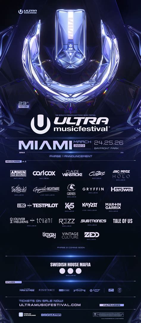 Ultra Music Festival unveils star-studded Phase 1 lineup for 23rd ...