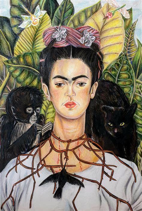 Frida Kahlo Self Portrait With Thorn Necklace