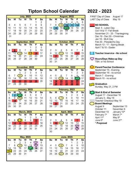 Tipton Public Schools Calendar 2024-2025