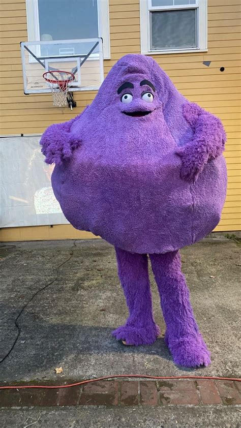 A little late to post, but here's my Grimace costume : r/halloween