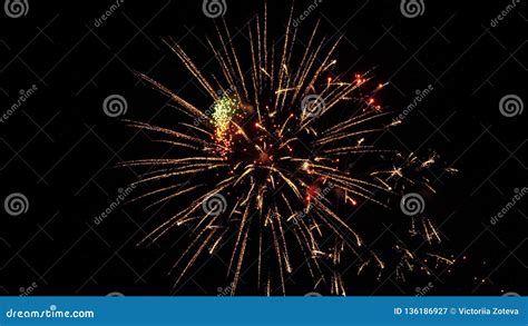 Colorful Fireworks at Holiday. Slow Motion Stock Image - Image of ...