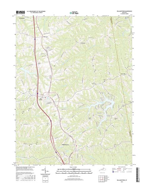 MyTopo Williamstown, Kentucky USGS Quad Topo Map