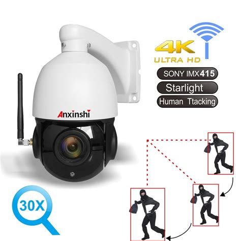 8mp 4k Ptz Ip Camera Wifi Outdoor 4g Sim Human Ai Auto Tracking 30x ...