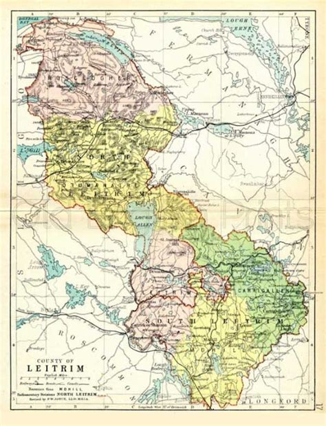 Leitrim 1889 Antique Irish County Map of Leitrim Printed - Etsy UK