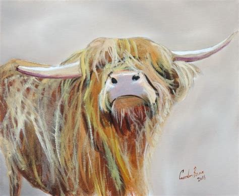 Portrait of a Highland cow original oil painting Gordon Bruce new UK ...