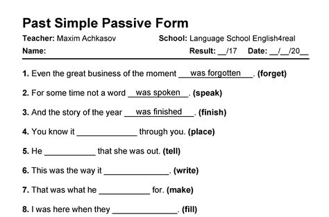 Past Simple Present Simple Passive Exercises Pdf - Design Talk