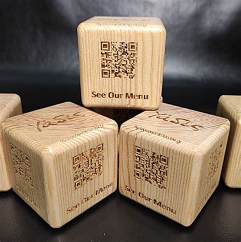 QR MENU QR Table Stand Engraved on Wooden Cube Digital - Etsy ...