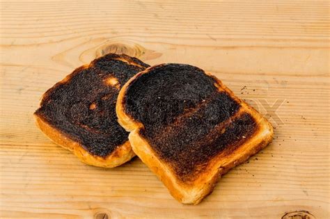 Toast was burned during toasting. burnt ... | Stock image | Colourbox