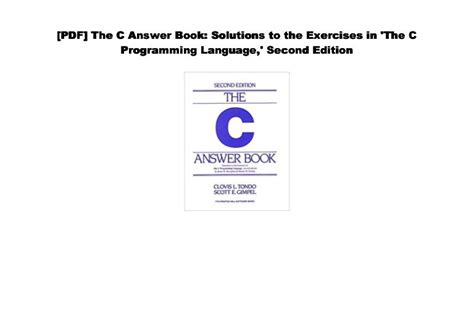 [#PDF~] The C Answer Book: Solutions to the Exercises in 'The C Progr…