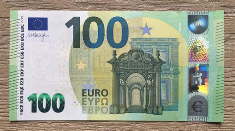 100 euro banknote 2019 UNC P-24u Prefix-UB FRANCE Sign Draghi LAW ...