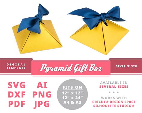 PYRAMID GIFT BOX Svg Instant Download Printable Digital Box Template ...